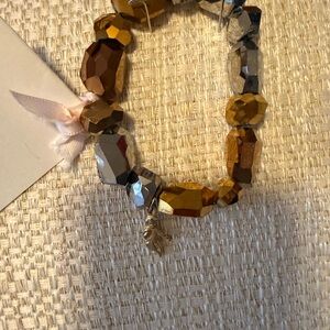 Gold and Silver Milagro Beaded Bracelet